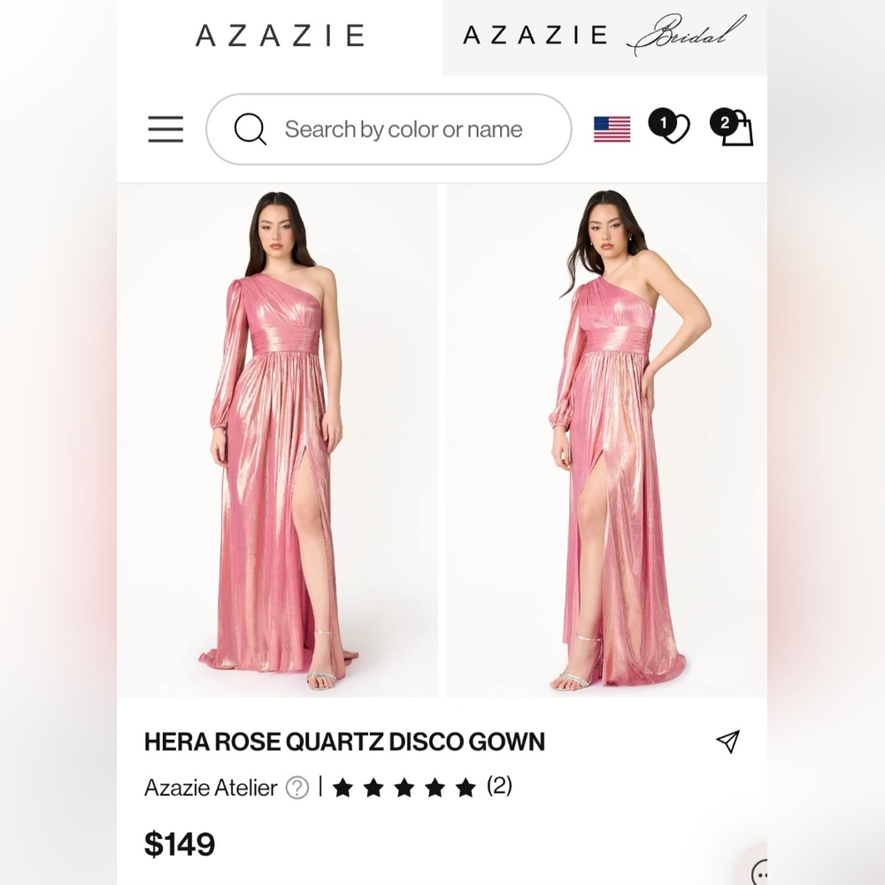 Azazie Rose Quartz Gown
